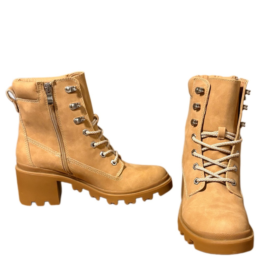 Madden Girl Tan Combat Boots - Picture 2 of 10